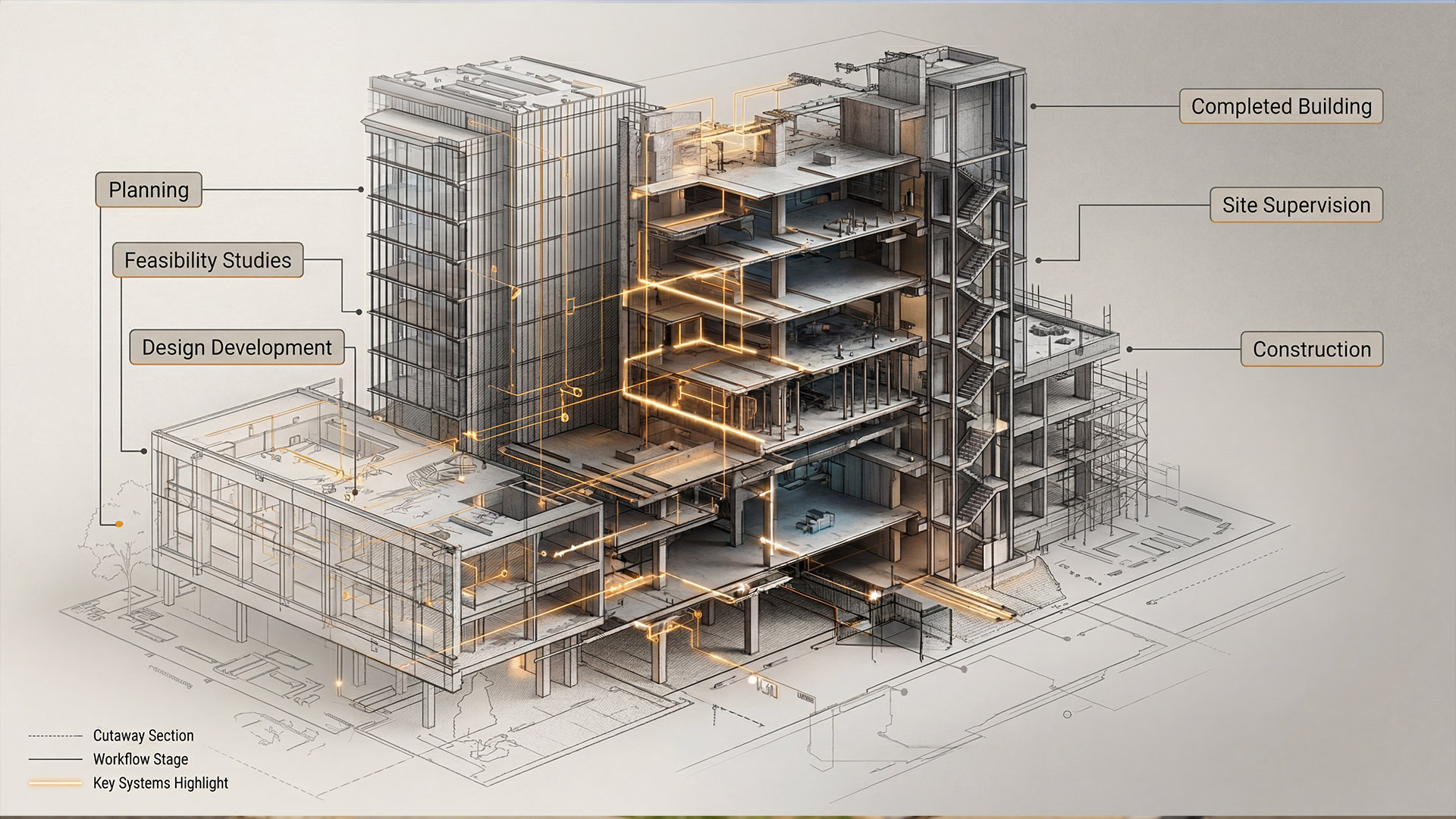 Cutaway / layer coordination